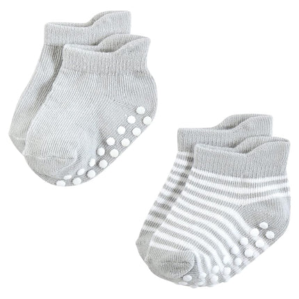 Hudson Baby Chaussettes antidérapantes invisibles unisexe pour bébé, rayures noires et blanches, 12-24 mois