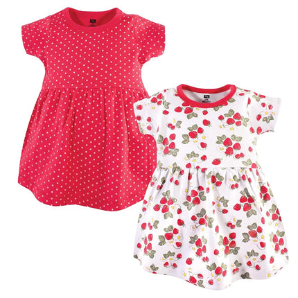 Hudson Baby Baby Cotton Dress, 2 Pack, Strawberries Toddler (2T)