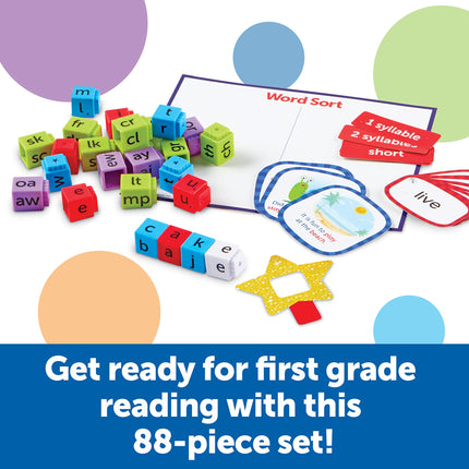 ¡Learning Resources Skill Builders! Lectura para 1.er grado, Educación en casa, Plan de estudios para primer grado, Juegos de aprendizaje, Primer grado, Materiales de aprendizaje, 88 piezas, Edad 6+