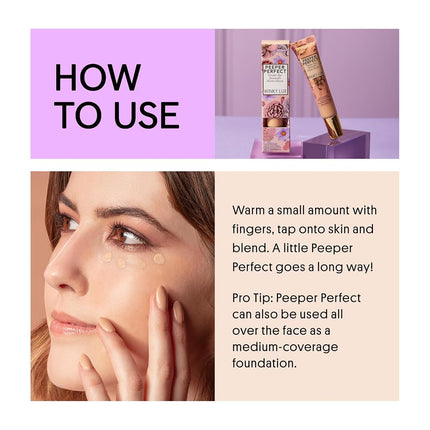 Winky Lux | Peeper Perfect Under Eye Concealer | With Collagen, Hyaluronic Acid, and Vitamin E | Full Coverage Concealer | Concealer Makeup (Light)