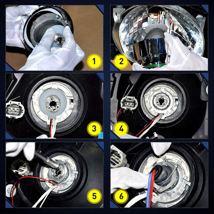 Nilight - 10041P 2.5" Mini Projector Lens for H1 Bulb Headlights Retrofit, Custom Headlamps Conversion: Chrome Shround, 2 Years Warranty