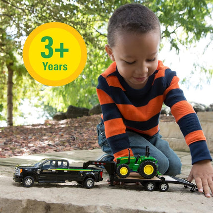 Camionnette Ford ERTL avec remorque à col de cygne et tracteur John Deere