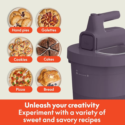bella 3.5 Qt Hand Blender & Stand Mixer, 2 in 1 Electric Mixer with Bowl, Dough Hook, Whisk & Egg Beater, Multifunctional Handheld Blender & Mixer for Baking, 200 Watt, Plum