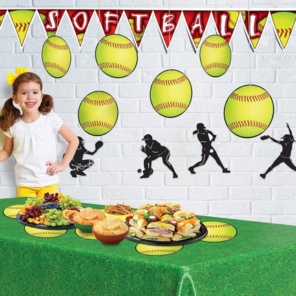 Beistle 54765, 6 Piece Softball Cutouts, 10", Paper, Multicolor