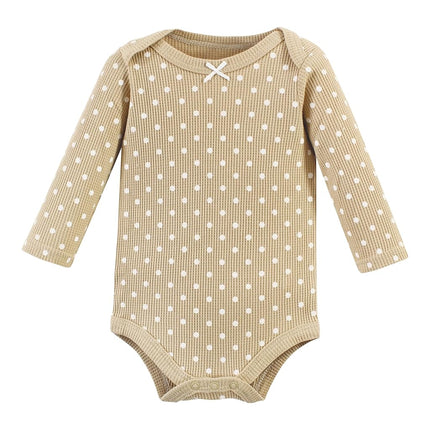Hudson Baby Unisex Baby Thermal Long Sleeve Bodysuits, Acorn Botanical, Newborn, Acorn Botanical, Newborn