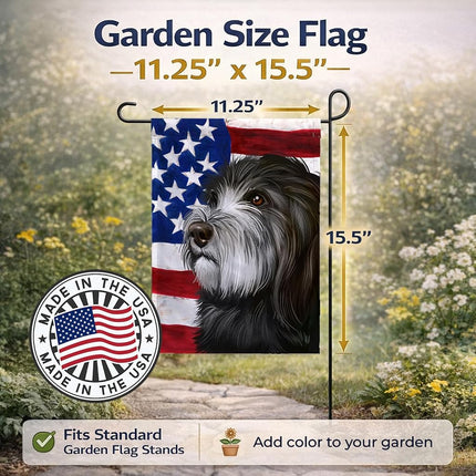Caroline's Treasures CK6480GF Catalan Sheepdog Dog American Flag Flag Garden Size, Small, Multicolor