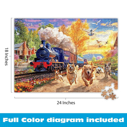 Buffalo Games - Angelo Bonito - La course du train - Puzzle de 750 pièces pour adultes - Un puzzle stimulant parfait pour les soirées jeux - Taille finale : 60,96 x 45,72 cm