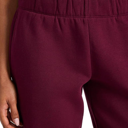 Reebok Women's Rhinestone Jogger, Standard Fit, 30 Inch Inseam, Midweight Cotton-Poly Fabric Tracksuit Bottoms, Black (Black Cherry), M