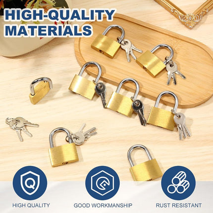 Yaocom 24 Pcs Solid Brass Keyed Padlock, Small Yellow Gym Lock, Strong Padlock with Same Key for Luggage Toolbox (30mm 1-3/16'')