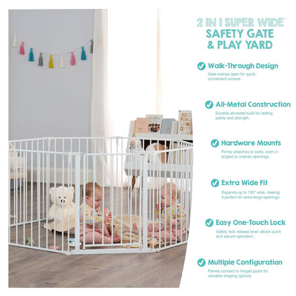 Regalo 192-Inch Super Wide Adjustable Baby Gate and Play Yard, 4-in-1, Bonus Kit, 4 Count (Pack of 1