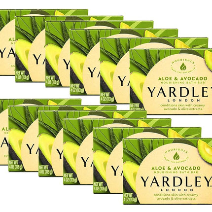 Yardley London Aloe and Avocado Naturally Moisturizing Bath Bar 4.0 oz (Pack of 12)