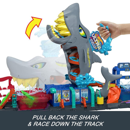Hot Wheels City Ultra Shark Car Wash & Color Reveal Toy Vehicle