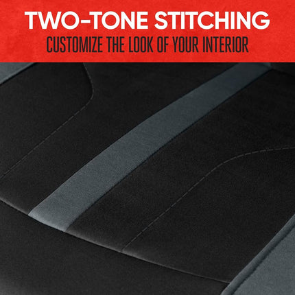 Motor Trend M354 Polyester Cloth Straight-Line Performance Seat Covers for Car Truck Van SUV Auto Protector