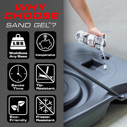 GoSports Sand Gel Weighted Floor Filler for Basketball Hoops, Umbrella Stands and More, 16 Ounces Just Add Water