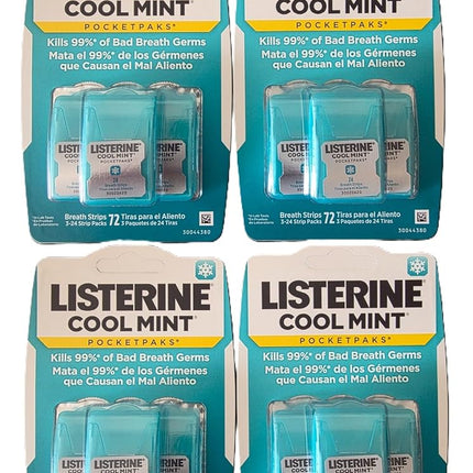 Listerine Cool Mint Pocketpak Breath Strip, (Pack 