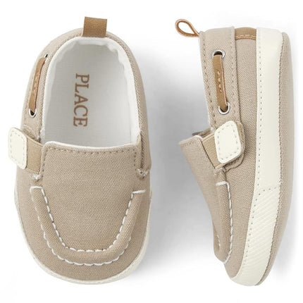 The Children's Place Baby-Boy's Newborn Boat Shoes, Lt Tan, 6-12 Months Infant