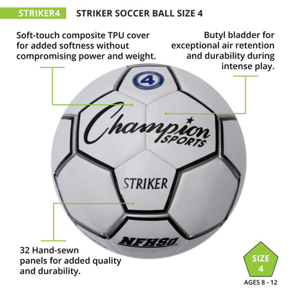 Champion Sports Striker Size 4 Match Play Soccer Ball