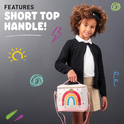 Fiambrera térmica Fit & Fresh para niños y niñas, bolsa de almuerzo con 2 bolsas de aperitivos reutilizables, fiambrera escolar, Cypress Rainbow Star