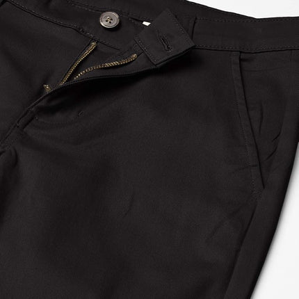 Nautica Boys' School Uniform Flat Front Pant, Black, 20