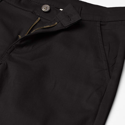 Nautica Boys' School Uniform Flat Front Pant, Black, 8