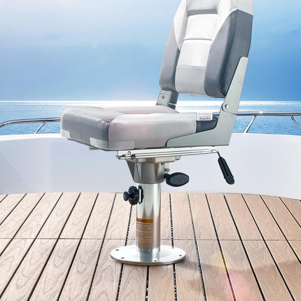 Pedestal para asiento de barco VEVOR, altura ajustable de 13,39 a 19,2 pulgadas, base de silla de barco de aleación de aluminio con deslizador, recorrido deslizante de 5 pulgadas, diseño de bloqueo, ideal para entusiastas de la pesca y la navegación