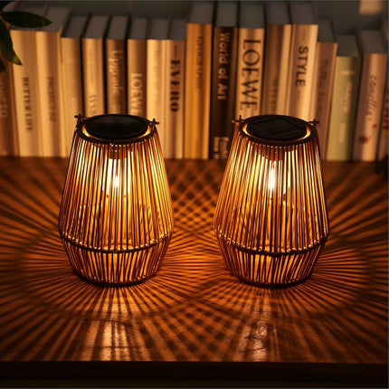 KagoLing 2 Pack Handmade Outdoor Solar Lanterns