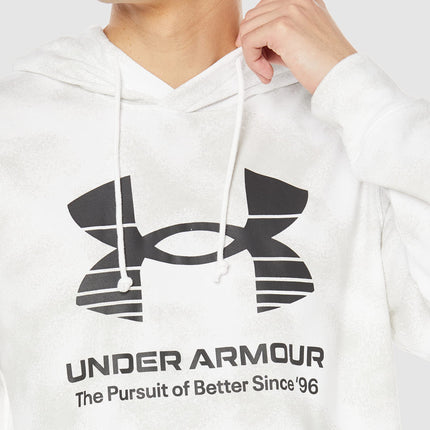 Sudadera con capucha Under Armour UA Rival Terry Novelty - 1377185-100 - Blanco/Gris niebla/Negro - L