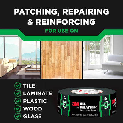 3M™ All Weather Duct Tape, 1.88 in x 40 yd (48 mm x 36.5 m), 12 Rolls/case