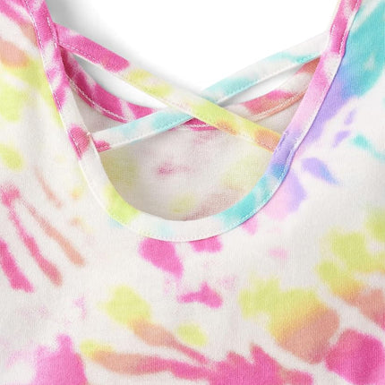 The Children's Place Baby Girls' and Toddler Short Sleeve Everyday Dresses, Pink Tie Dye Swirl, 18-24 Months