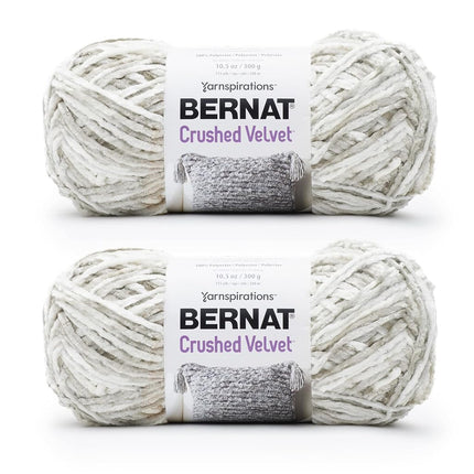 Bernat Crushed Velvet White Yarn - 2 Pack of 300g/
