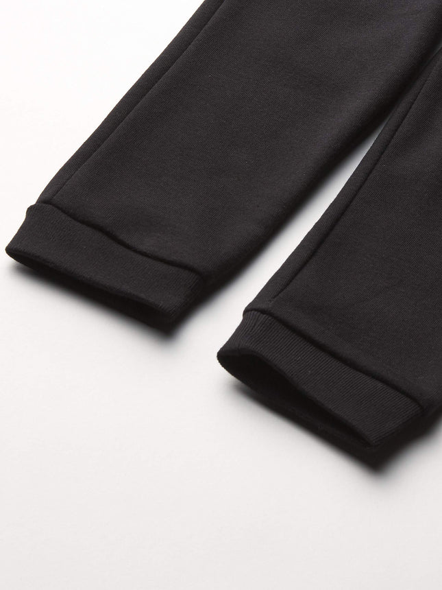 The Children's Place Pantalones de chándal de felpa activos para bebé niño, Negro, 2T
