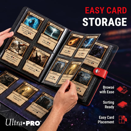 Ultra Pro | Pokemon Premium 4-Pocket Snap Binder - Red | Trading Card Accessory