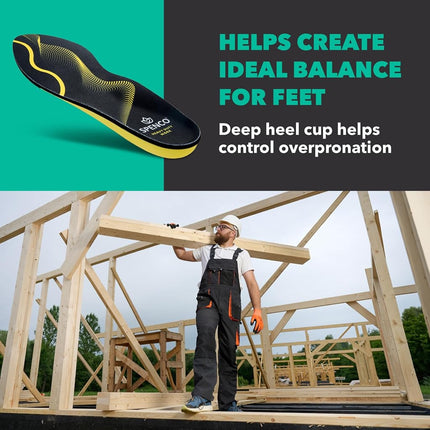 Spenco Polysorb Heavy Duty Maximum All Day Comfort and Support Shoe Insole, Women's 5-6.5