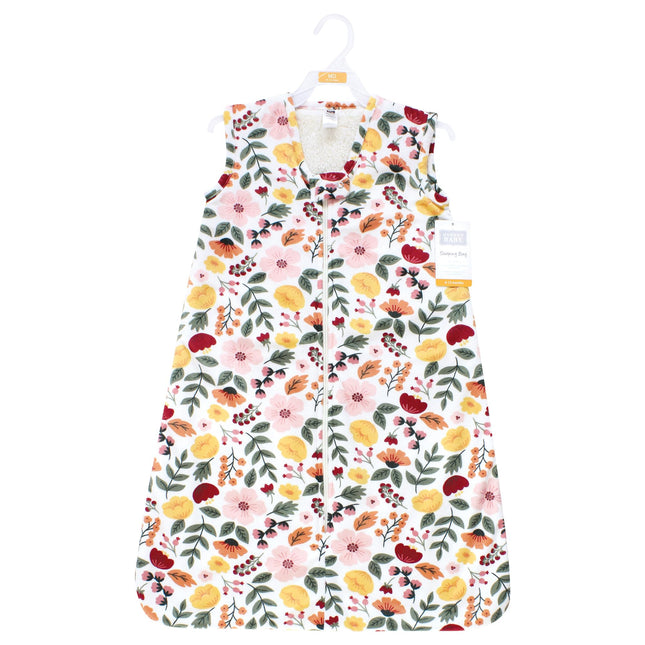 Saco de dormir Hudson Baby unisex de felpa de piel sintética, manta usable, diseño botánico de otoño, 0-6 meses