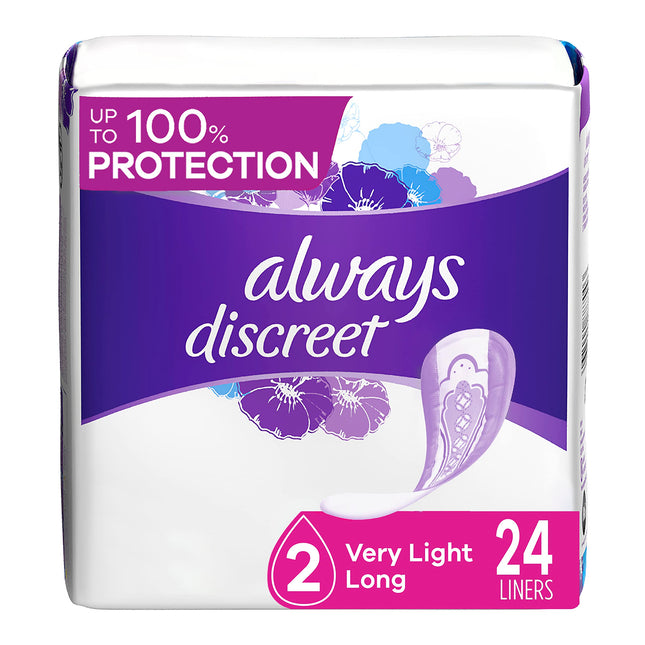 Always Discreet Incontinence Liners, Very Light, L