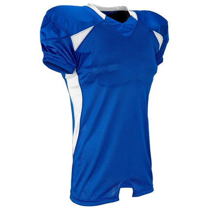 CHAMPRO Boys' Huddle Stretch Polyester Dazzle Football Game Jersey, Royal,White, Youth Large
