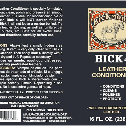 Bickmore Bick 4 Leather Conditioner, 16 oz.