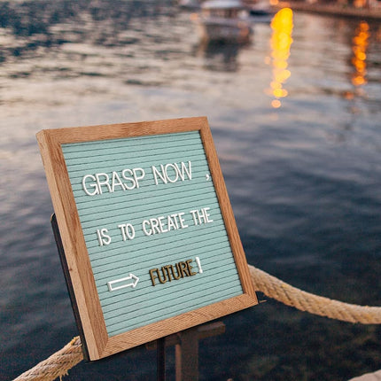 Blue Felt Letter Board 10x10 Inch, Pre Cut & Sorted 725 Letters, First Day of School Board, Changeable Letter Boards Message Board, Classroom Decor Farmhouse Wall Decor Sign Board, Message Sign