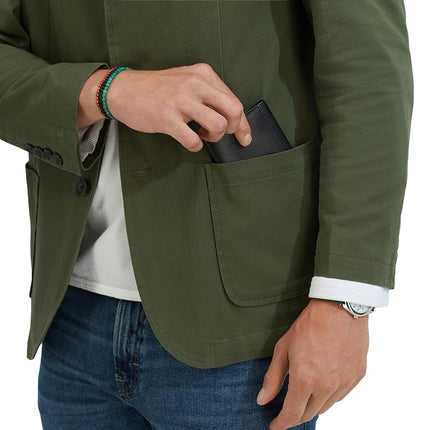 Haggar Men's Smart Wash Performance Blazer & Jackets, Olive, Large