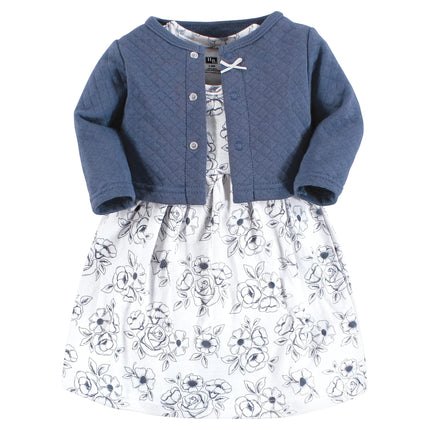 Hudson Baby Girls' One Size Quilted Cardigan and D