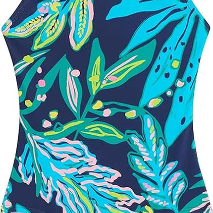 Kanu Surf Girls' Hurricane Beach Sport UPF 50 One Piece Swimsuit, Tammy Navy, 14