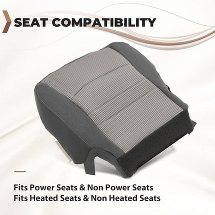 ECOTRIC Car Seats Cover, Driver Side Bottom Cloth Seat Cover for 2009 2010 2011 2012 Dodge Ram 1500 SLT - LH Side Dark Gray