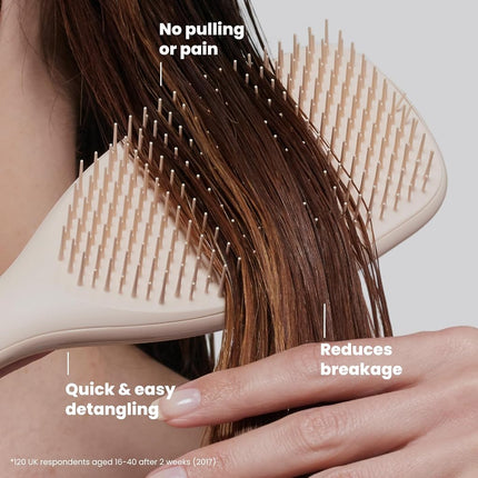 Tangle Teezer | The Large The Ultimate Detangler Hairbrush | Perfect for Long, Thick, Curly & Textured Hair | Two-Tiered Teeth for Gentle Detangling | Reduces Breakage | Ergonomic Handle | Cappucino