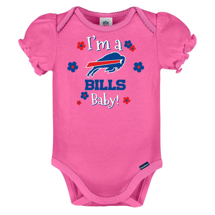 Lot de 3 grenouillères à manches courtes NFL Gerber pour bébé fille, couleur de l'équipe, 18 mois