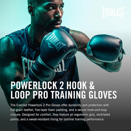 Everlast Powerlock 2R 12oz Boxing Gloves (Black), Muay Thai, Men, Women