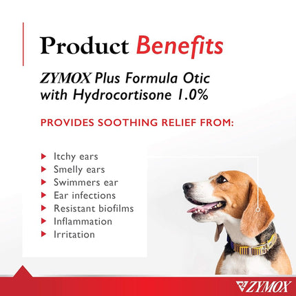 Zymox Advanced Formula Otic Plus Enzymatic Ear Solution for Dogs and Cats