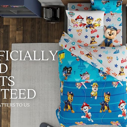 Franco Kids Bedding Super Soft Comforter and Sheet Set with Sham, 5 Piece Twin Size, Paw Patrol Boys