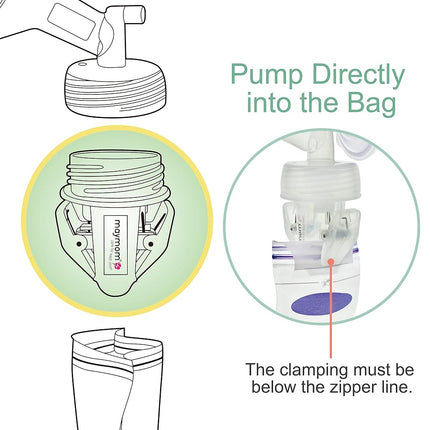 Maymom Breastmilk Storage Bag Adapters Compatible with Spectra S1, S2 Pumps ; 2 Duckbill Valves Included