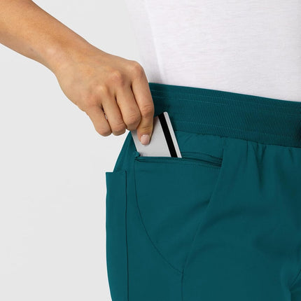 WonderWink Women's Flex-n-Reach Track Scrub Pant, Caribbean Blue, 5X