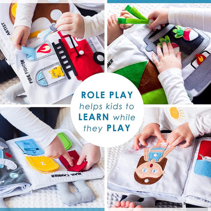 Curious Columbus When I Grow Up Quiet Book, Fabric Busy Book for Travel
